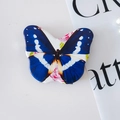 Miroir papillon pliable portable avec motifs floraux bleu et blanc et finition brillante - Motif Bleu Blanc Rose