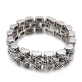 Chunky silver stainless steel chain bracelet for men with retro woven link design - Braided Chain Style (KB136709-BD)