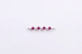 S925 sterling silver bar pendant with four pink-purple zircons and dual rings for DIY - Sterling Silver - Red Zircon