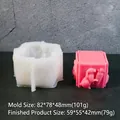 Dettaglio dello stampo in silicone quadrato con coniglio pasquale e dimensioni - Stampo per Candela Quadrato con Coniglio e Carota