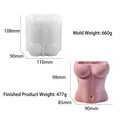 Macro detail of male body silicone mold for DIY planters with specific size dimensions - Female Torso Planter Mold