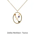 S925 sterling silver Taurus constellation necklace with colorful gems in gold finish - Taurus
