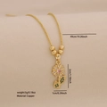 18K gold plated sunflower necklace with pink and green stones on copper chain - Pink Flower Style (5#)