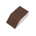 Brown emery sponge with slanted edge for rust removal and kitchen cleaning - Trapezoidal Style
