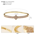 Elegant gold-plated clover open bangle with micro-paved zircons and 17cm circumference - Clover Shape (BS-J5530G) / Gold