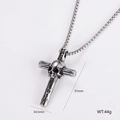 Details zu Edelstahl Totenkopf Kreuz Anhänger mit Abmessungen und Gewichtsangaben - Totenkopf Kreuz Stil (1) / Passende Kette