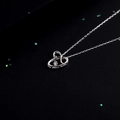 Elegant 925 sterling silver letter necklace with dancing zircon on black velvet background - Style O Alphabet (NS869)