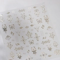 Golden European vintage pattern nail art stickers with heart and floral motifs - Golden Embossed Style (M-629)