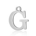 Polished silver stainless steel letter G pendant charm for DIY jewelry making - Letter G(LA060-Gx5)