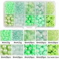 DIY bead set in light green shades with star shapes in a 10-compartment storage box - Box Packaging / Light Green