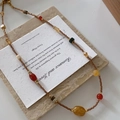 Dunhuang style beaded necklace with red agate and natural stones in bohemian aesthetic - Red Agate Necklace XL0359