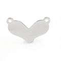 Conector de corazón en acero inoxidable pulido para creación de joyas DIY y dijes - 15.76*25.32mm / Color Acero