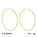 Orecchini a C in acciaio dorato 60mm con trama a maglia intrecciata alla moda - Stile F Colore Oro Griglia Intrecciata