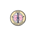 Pin's émaillé rein cartoon avec slogan Urine Good Hands sur badge rond en métal - Style de Jeu de Mots Rein Dessin Animé (QHXZ2117)