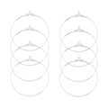 Lot de 8 crochets de boucles d'oreilles ronds argentés pour bricolage créatif DIY - 25mm / Argenté