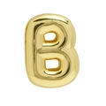 Polished 18k gold bubble letter B charm for DIY name bracelet with metallic finish - Gold Letter-B