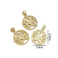 Goldener MAMA Anhänger mit Stern und Herz, Abmessungen 2,4 cm mal 2,0 cm - Runder Stern MAMA (Mikro-Inlay)