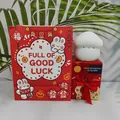 Silicone mushroom night light with festive red gift box and bunny gift bag packaging - Night Light + Good Luck Bag + Peace & Joy Wrap / Yellow