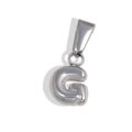 DIY silver stainless steel necklace pendant featuring bubble 26 English letter G design - G-Steel