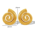 Minimalistische Spiral-Schnecken-Ohrringe aus 18K vergoldetem Edelstahl, 29 mm Höhe - Spiral-Schnecken-Design (EH165G) / Gold