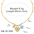 Detail showing weight 9.5g and length 40cm plus 5cm for gold heart pendant necklace - Nb-n1398 / 18K Gold