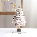 Nordic wool felt Christmas tree in cream and light coffee with star and wooden base - Light Coffee Wool Slice