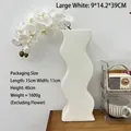 Large white minimalist wavy ceramic vase for Nordic home decor, size 9x14.2x39cm - Large Wave / White
