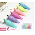Mini fish-shaped highlighters 6-color set with blue yellow pink purple green colors - Fish