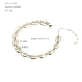 Dettaglio del bracciale a maglie a conchiglia in acciaio inossidabile con dimensioni - Bracciale Argento