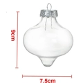Bola de Navidad transparente de 9 cm en forma de cebolla con tapa plateada y grabado - Arco