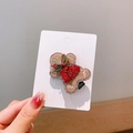 Fermaglio natalizio a omino di pan di zenzero con fiocco rosso e glitter argento - Fiocco in Scamosciato Omino di Pan di Zenzero