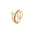 Adjustable golden stainless steel anti-anxiety ring with nine rotating beads for stress relief - Gold 10 Beads 2 Loop