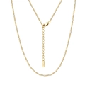 Collar clásico de cadena Figaro en plata de ley S925 dorada con cierre de langosta y extensión - 35.5+5cm (1.9g) / Chapado en Oro de 14K