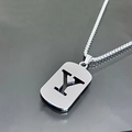 Collier argenté avec pendentif lettre Y évidée en acier inoxydable pour femmes chic - Lettre Y / Argent
