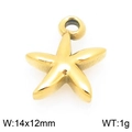 Golden starfish pendant charm made of stainless steel for DIY jewelry 14x12mm - Gold Sea Star (KLJ9937-Z)