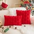Red plush Christmas tree embroidered pillows on white fur sofa with festive decor - 30*50cm Without Core / Red Christmas Tree