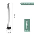 Stainless steel cocktail muddler 23cm with ice tong set for bar fruit juice mixing - 23cm Slim Waist + Ice Clamp---hot Item With Price Drop