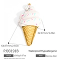 Ice cream pendant in stainless steel with 18K gold plating and colorful enamel detail - Vanilla Colorful Ice Cream Pendant PJ93191B