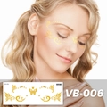 Metallic gold butterfly and crown tattoo stickers VB-006 for elegant face makeup - Butterfly and Crown (VB-006)