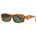 Gafas de sol retro de carey con montura gruesa y lentes de color verde oscuro - Marco Carey Lente Verde