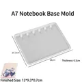 A7 siliconen mal voor notitieboekjes met 6-gaats ringbandstructuur voor DIY-hars - A7 Notitieboek / Semi-transparant