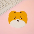 Cute Shiba Inu cartoon silicone coaster in orange and white for heat insulation - Yellow Dog / 10x9cm