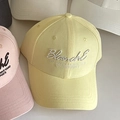 Casquette de baseball jaune pâle structurée avec broderie 3D et visière incurvée élégante - M (56-58cm) / Jaune