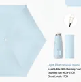 Light blue five-fold compact capsule umbrella with UV protection coating, 17cm portable size - Vinyl UPF50+ Telescopic Handle Style / Light Blue