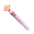 Pink multi-color ballpoint pen featuring a yellow winged star and Angel design - Star Wings - Pink