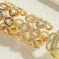 Bague cœur ajourée plaquée or 14K sertie de zircons colorés et étincelants - Zirconia Blanc Géométrique (JZ0211)