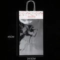 Transparent Christmas gift bag with festive socks print, size 45x24.5cm for holiday packing - Medium Size White Gift Print 10 Pcs/Pack