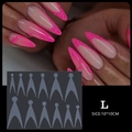 Detail of 11 sizes of French manicure dual nail forms for extension guide application - Nail Mold Style L