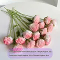 Pink and white gradient crochet rose bouquet, handmade knitted flower for gift decor - Flamingo Pink White Gradient Rose Single Stem