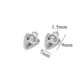 Silver triangle stainless steel pendant with crystal measuring 9mm by 7mm for DIY jewelry - Steel Color - Triangle